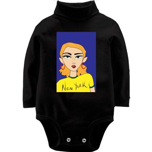 Детское боди LSL Blonde in a yellow t-shirt