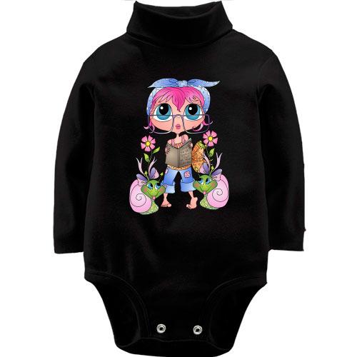 Детское боди LSL Girl with pink hair