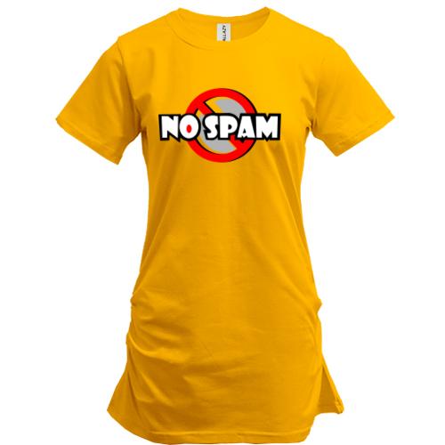 Подовжена футболка No spam