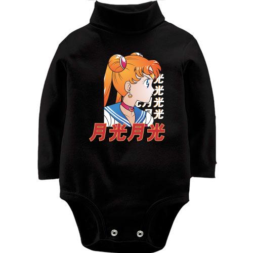 Дитяче боді LSL Anime girl with hieroglyphs