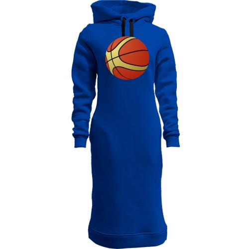 Женская толстовка-платье с реалистичным баскетбольным мячом