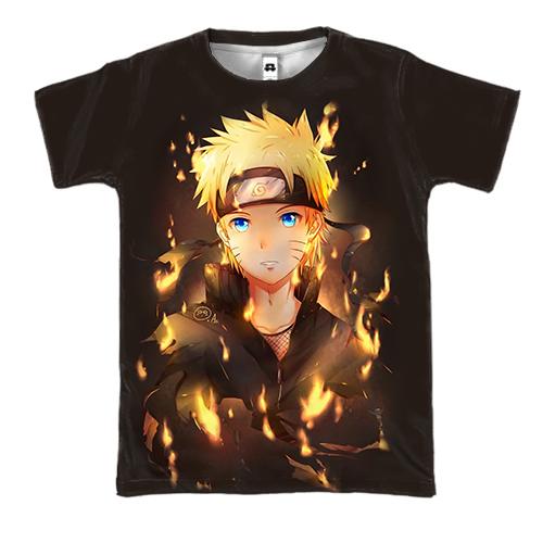 3D футболка с огненным Наруто