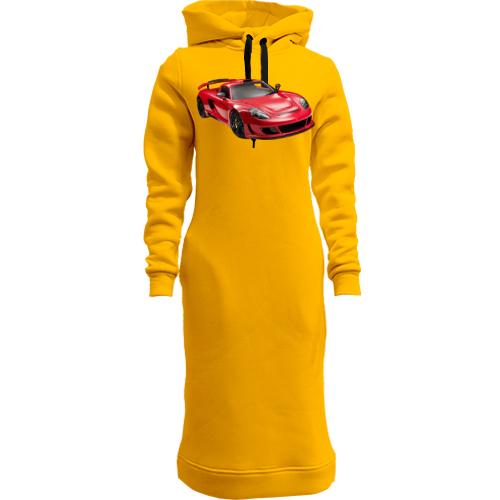 Женская толстовка-платье с красным автомобилем