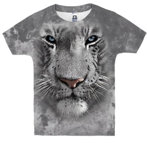 Детская 3D футболка с белым тигром (2)