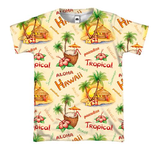 3D футболка Гавайи - тропический рай