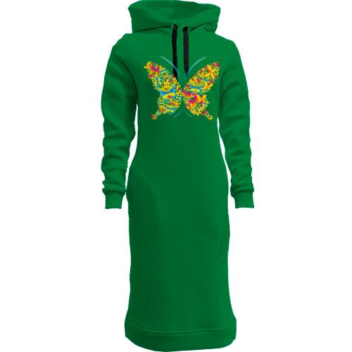 Женская толстовка-платье с бабочками (1)