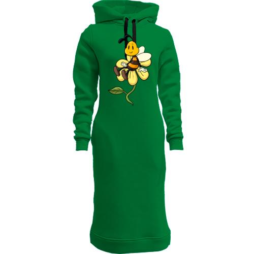 Жіночі толстовки-плаття з бджолою на квітці