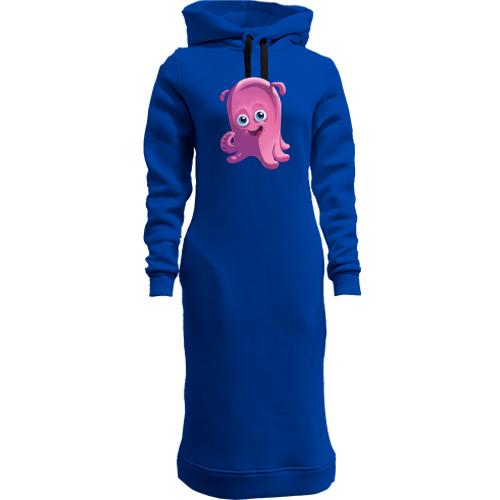 Жіночі толстовки-плаття з фіолетовим восьминогом