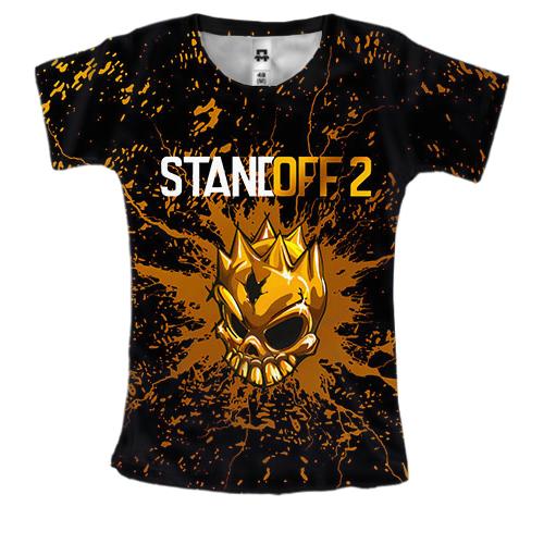 Женская 3D футболка STANDOFF 2 Gold Skull
