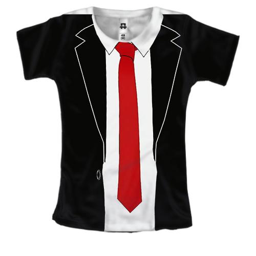 Женская 3D футболка Hitman - костюм агента 47
