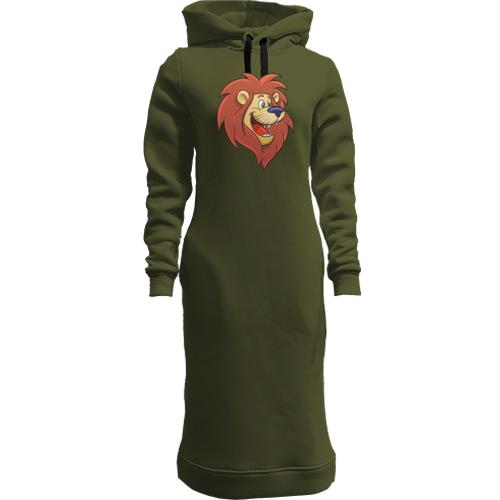Жіночі толстовки-плаття зі усміхненим левом