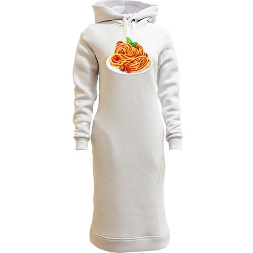 Женская толстовка-платье со спагетти