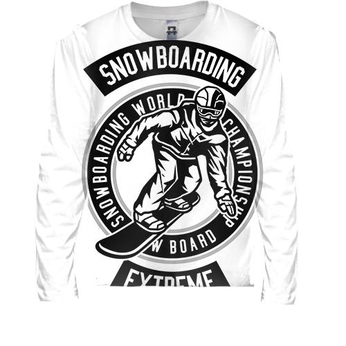 Дитячий 3D лонгслів Snowboarding extreme