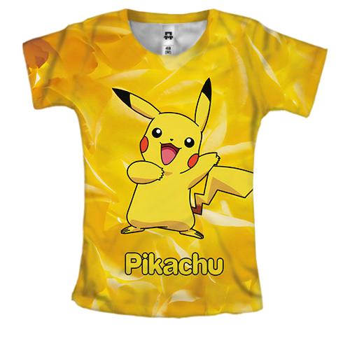 Женская 3D футболка Pikachu