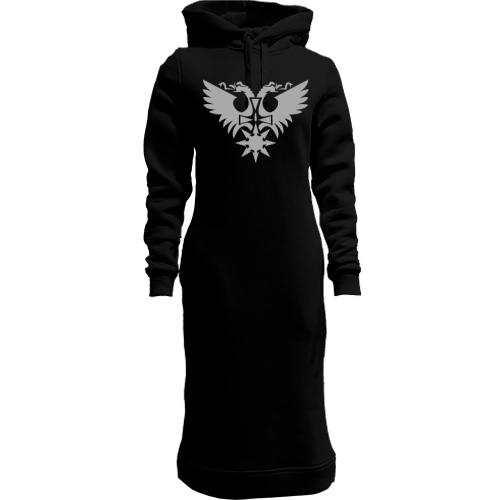 Женская толстовка-платье Behemoth лого с крестом