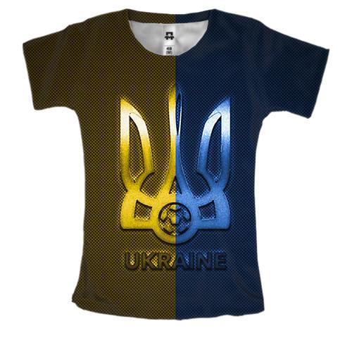 Женская 3D футболка Футбол Украины