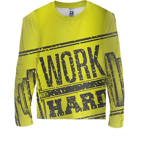 Детский 3D лонгслив Work Hard
