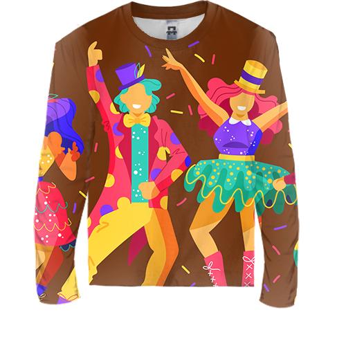 Дитячий 3D лонгслів з танцюючими людьми