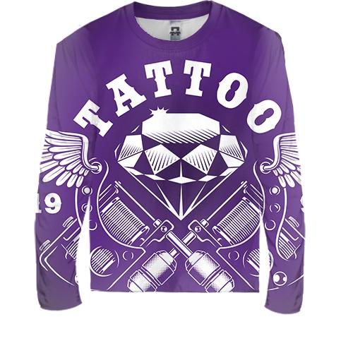 Детский 3D лонгслив black Tattoo studio