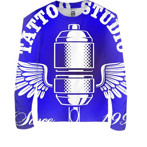 Детский 3D лонгслив blue Tattoo studio