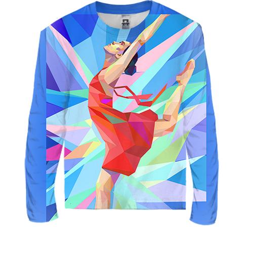 Детский 3D лонгслив Gymnast low poly