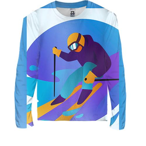 Детский 3D лонгслив Ski Art