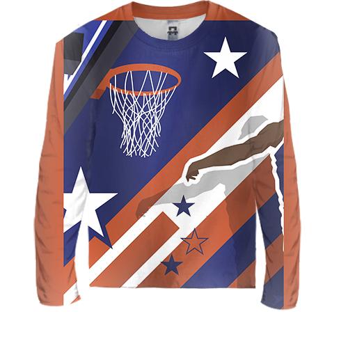 Дитячий 3D лонгслів Basketball Collage