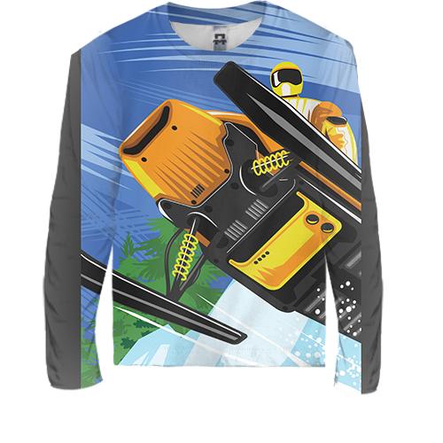 Детский 3D лонгслив Snowmobile bottom view