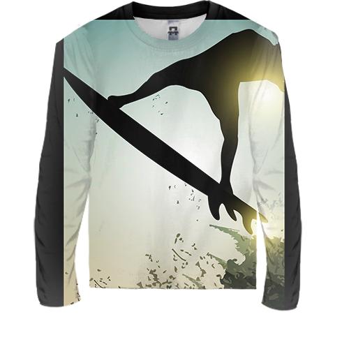 Детский 3D лонгслив Surfer Silhouette