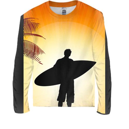 Дитячий 3D лонгслів Surfer with Board 2