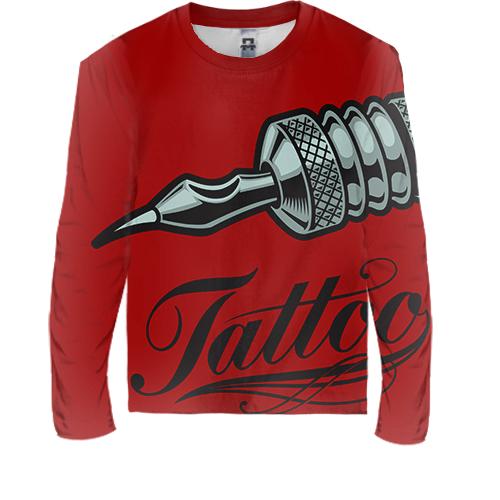 Дитячий 3D лонгслів Tattoo machine Red