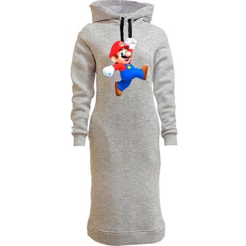 Женская толстовка-платье с шагающим Марио