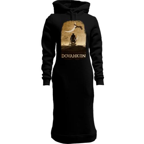 Женская толстовка-платье с постером Довакин и дракон - Skyrim