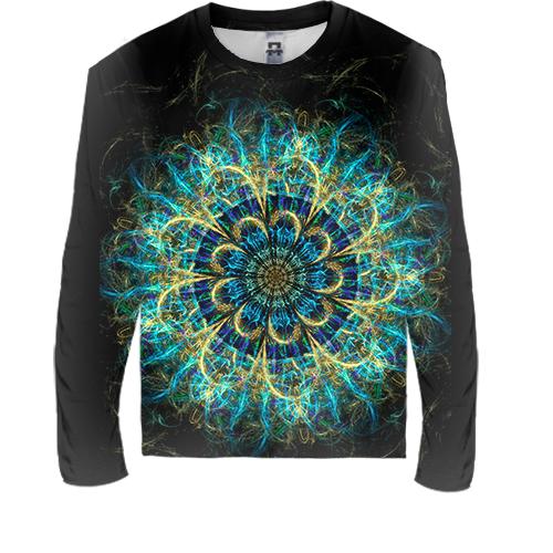 Дитячий 3D лонгслів Neon mandala