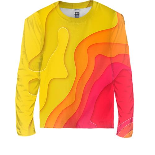 Детский 3D лонгслив Abstraction yellow-red