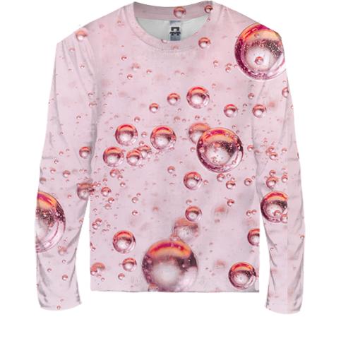 Детский 3D лонгслив Pink bubbles pattern