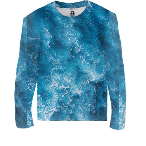 Детский 3D лонгслив Sea waves pattern