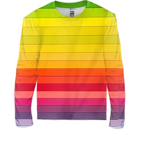 Дитячий 3D лонгслів Multicolor horizontal stripes