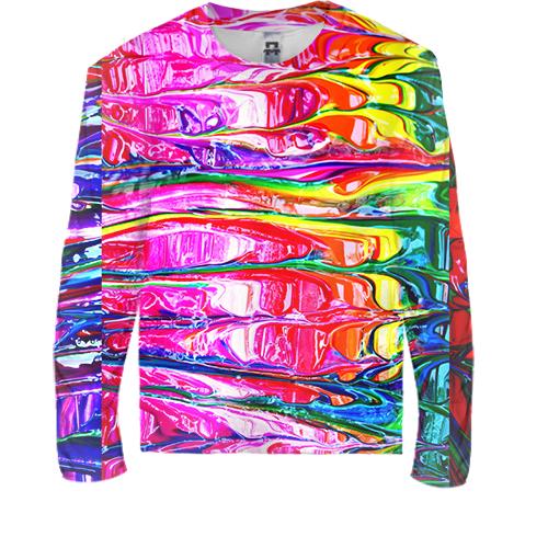 Детский 3D лонгслив Rainbow abstraction