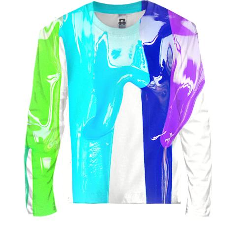 Дитячий 3D лонгслів Rainbow streaks
