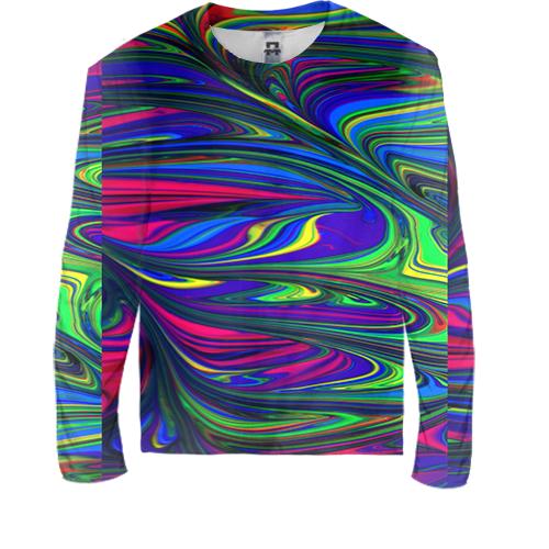 Дитячий 3D лонгслів Rainbow abstraction 3
