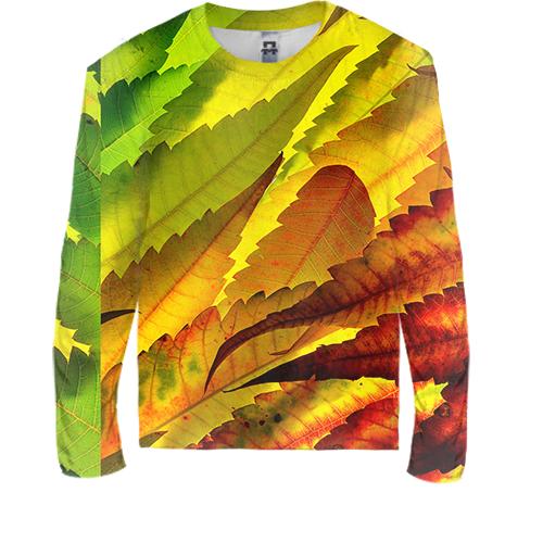 Дитячий 3D лонгслів Autumn leaves pattern