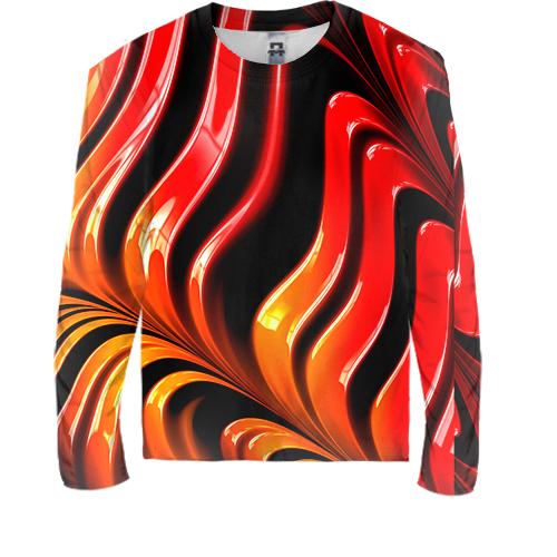 Детский 3D лонгслив Abstraction red lines