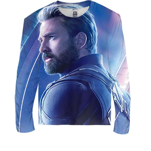 Детский 3D лонгслив Captain America portrait