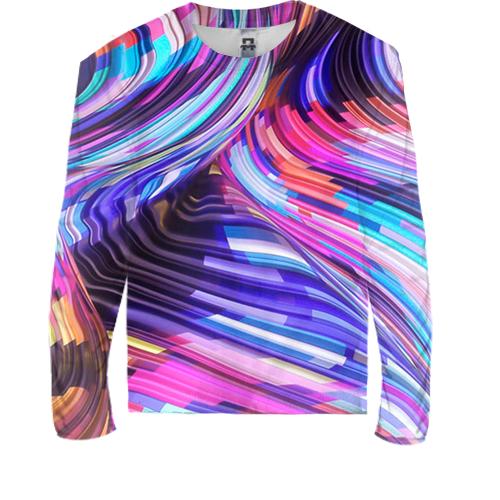Детский 3D лонгслив Neon abstraction