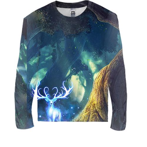 Детский 3D лонгслив Glowing deer