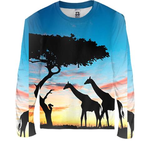 Детский 3D лонгслив Safari sunset