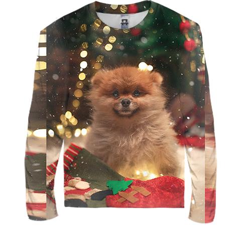 Дитячий 3D лонгслів New Year dog 4