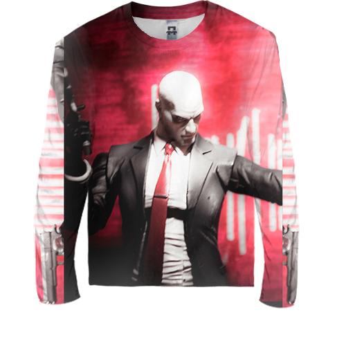 Дитячий 3D лонгслів Man with pistol on red background