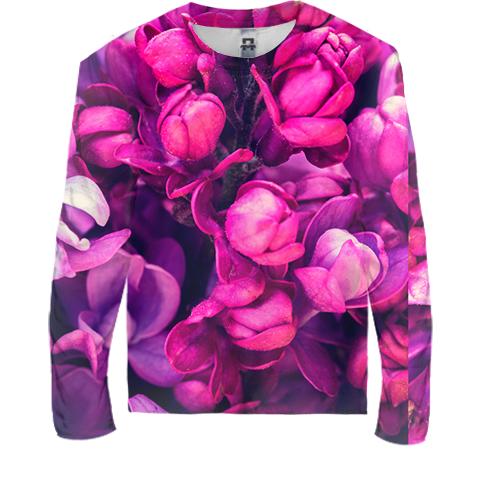 Детский 3D лонгслив Purple petals pattern
